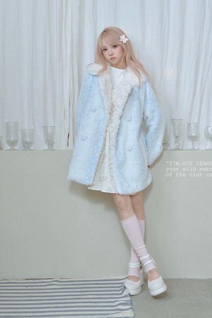 Gradient Rabbit Fur Coat
