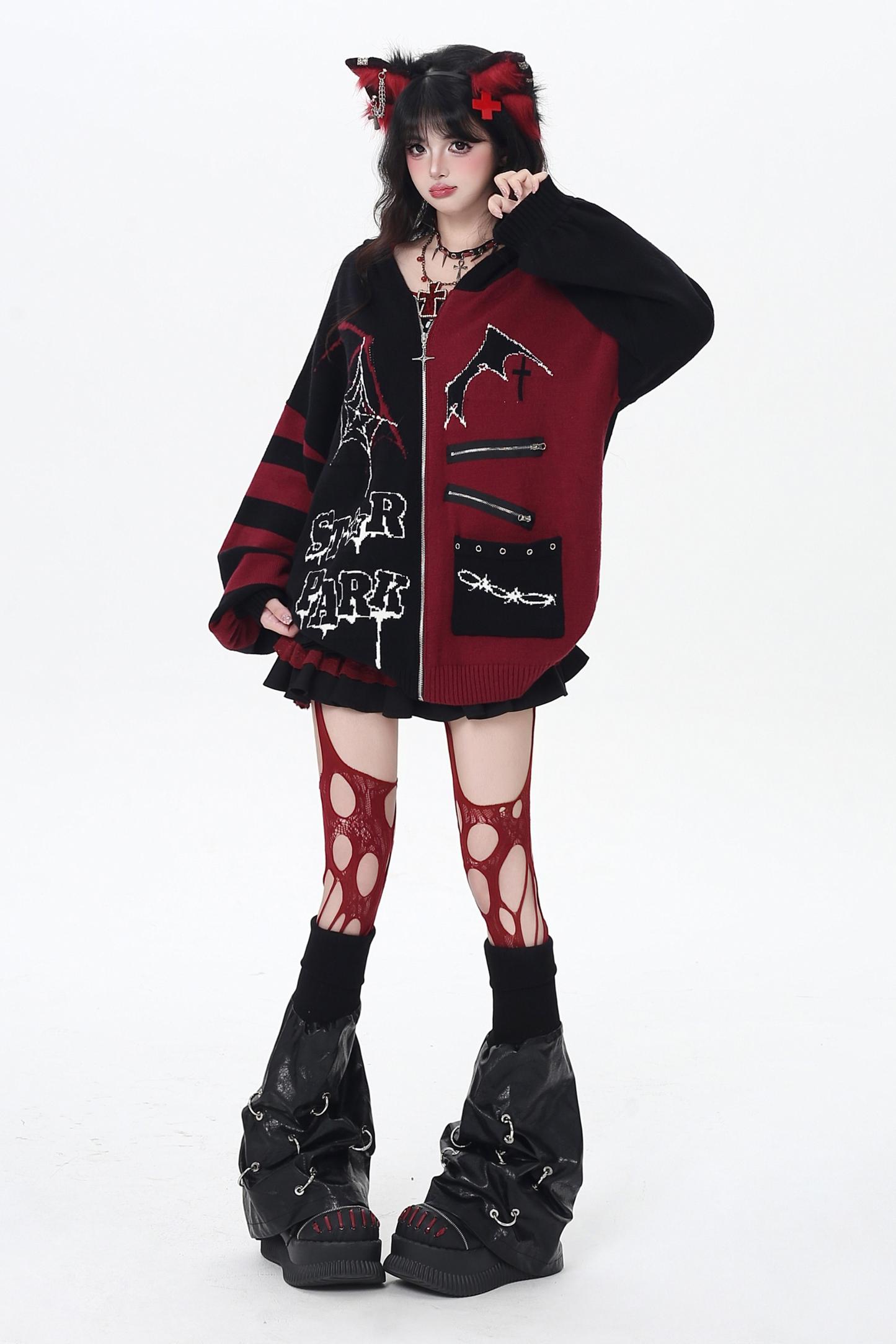 Gothic Asymmetrical Design Knit Cardigan