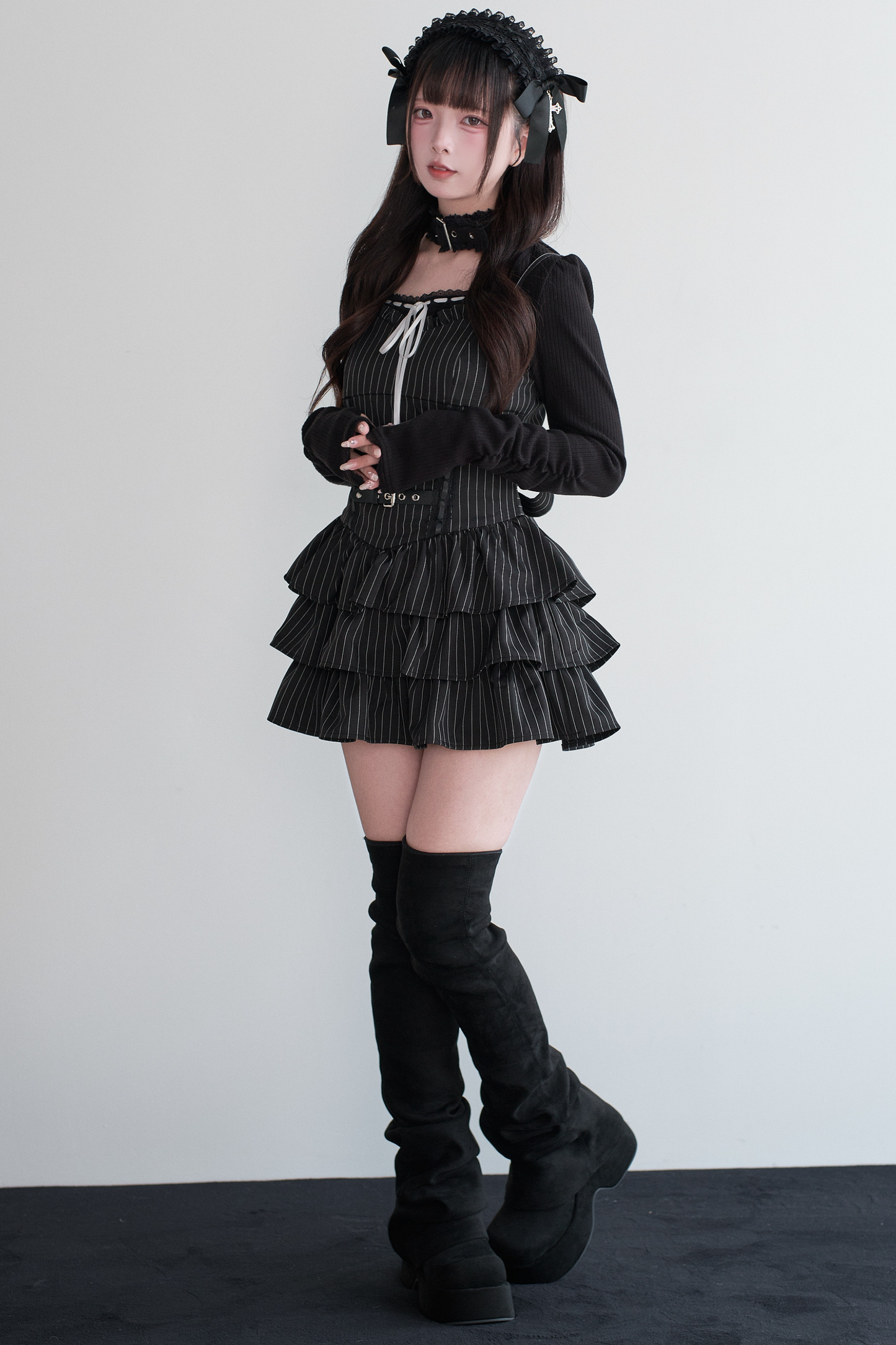 地雷フレアスリップドレスドレス