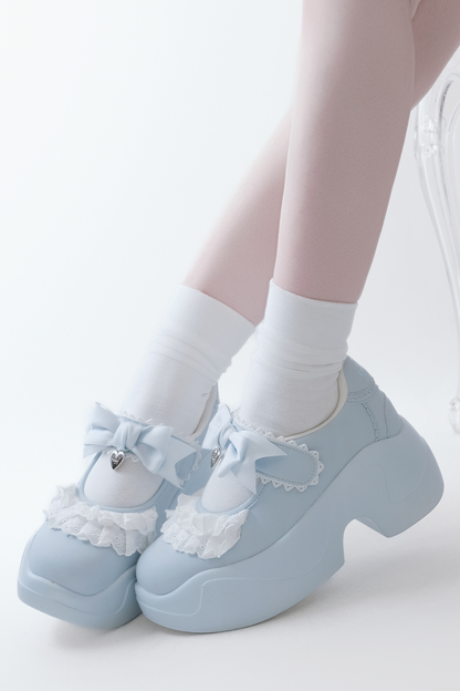 Girly Lace Ribbon Sneakers