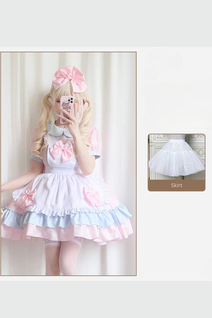 Pink And Blue Lolita Maid Dress