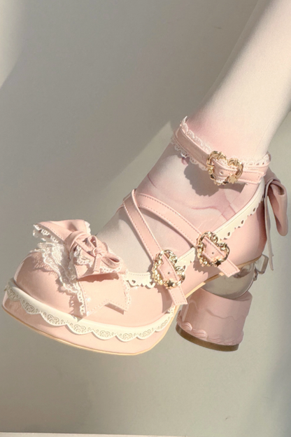 リボンレースロリータクリスタルヒール