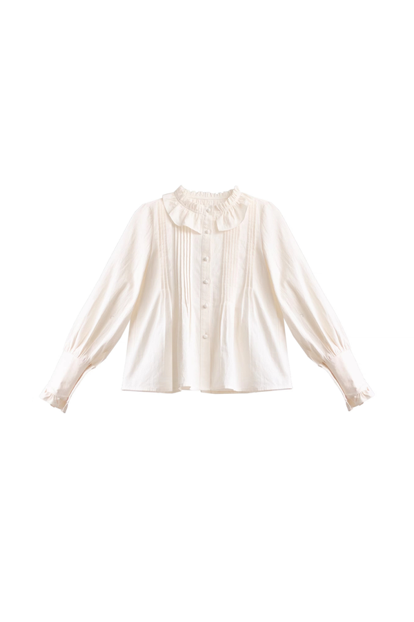 ホワイトスノーロングコート+シャツ+スカート