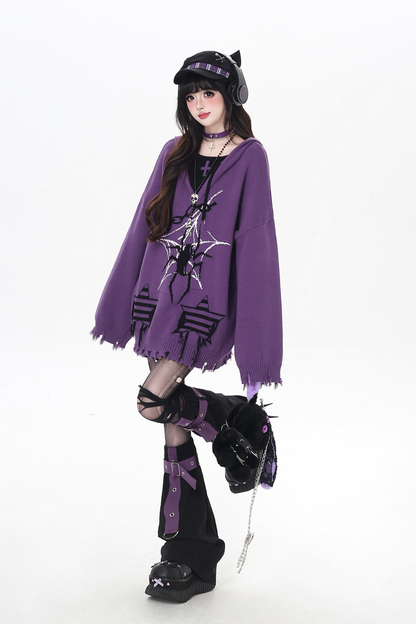 Subculture Faux Tooloos Hooded Tops