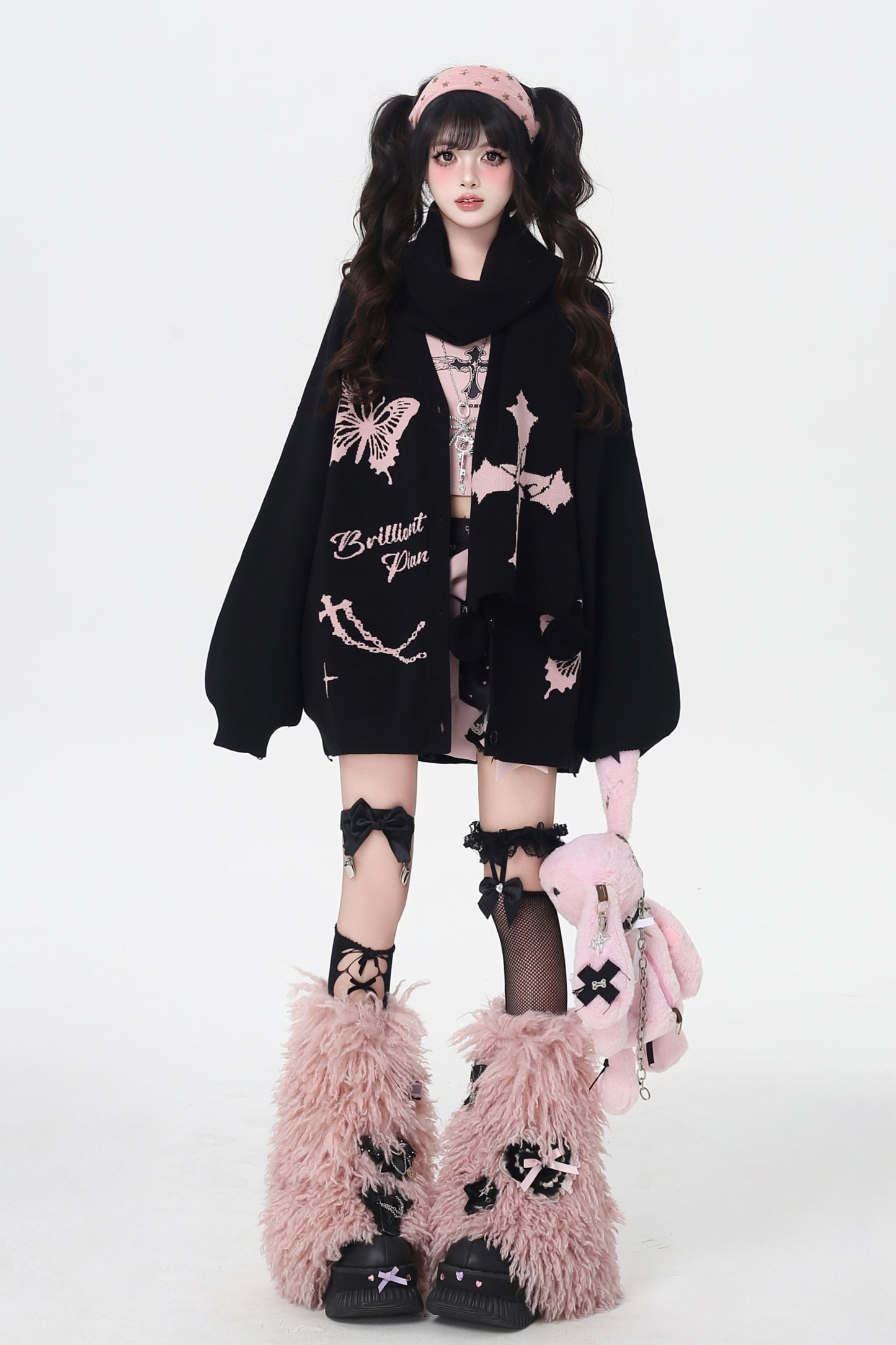 バタフライルーズデザインセーターカーディガン