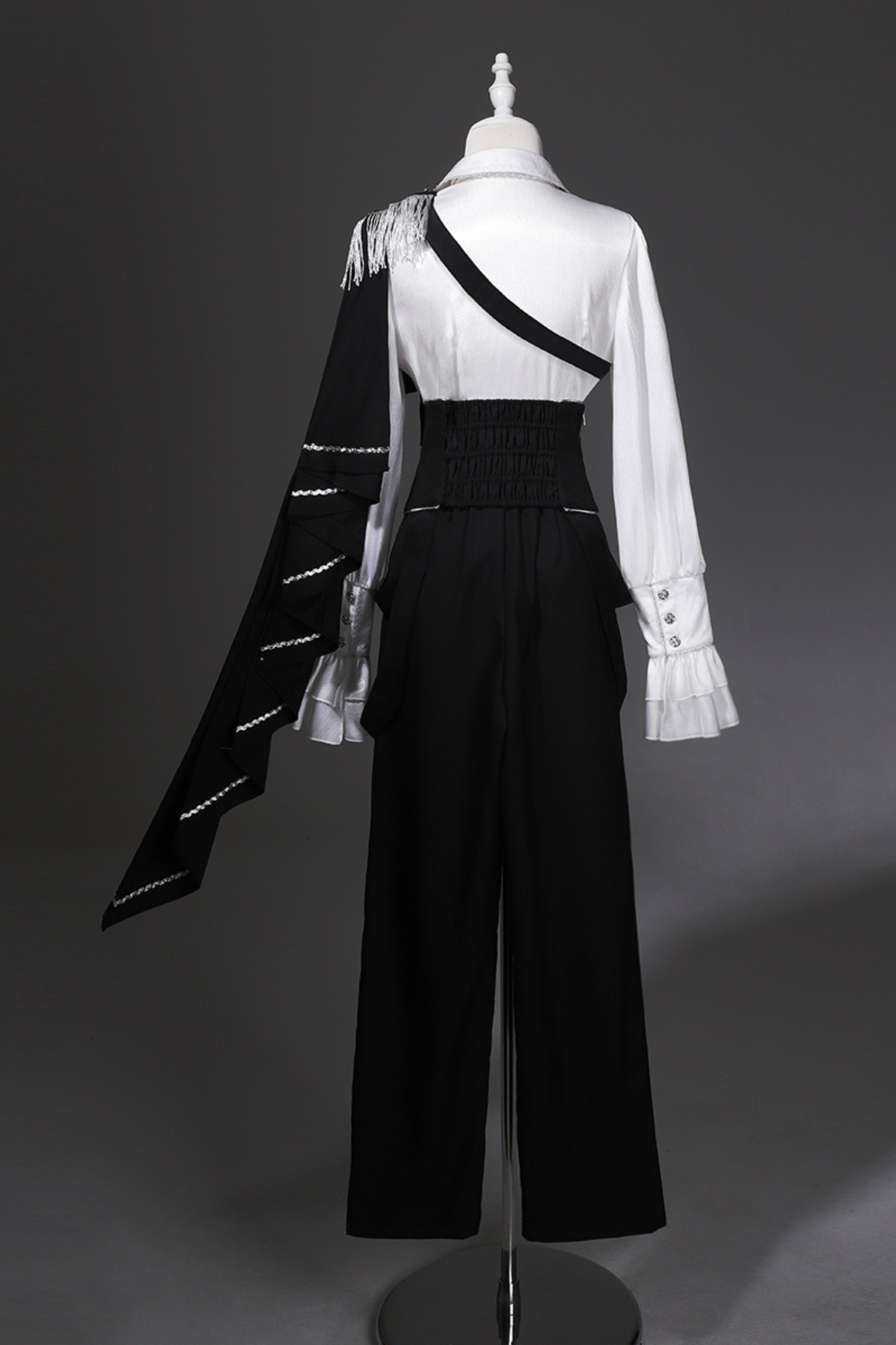 モノクロ皇子トップス+コルセット+パンツ