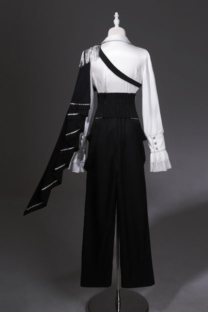 モノクロ皇子トップス+コルセット+パンツ