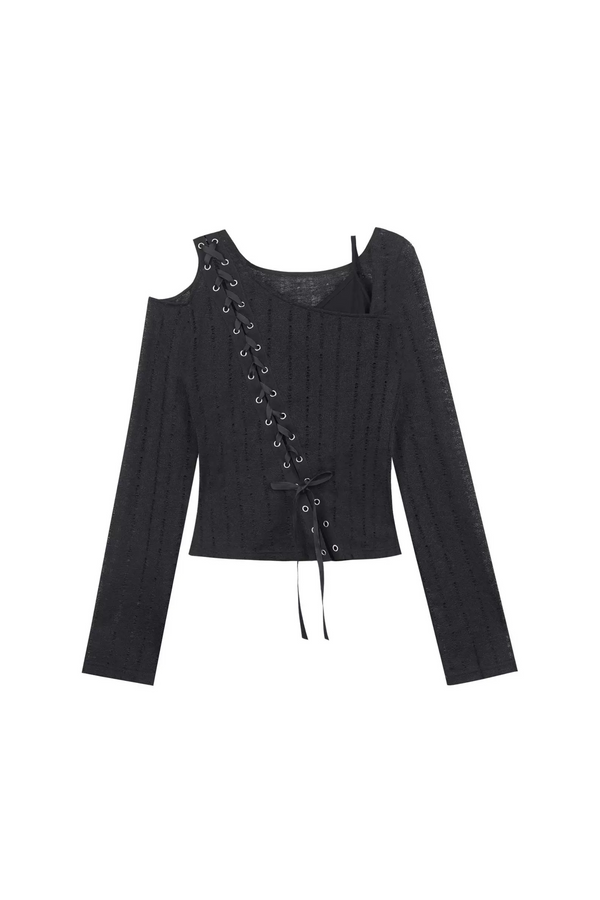 スパイシーレースアップフェイクツーピーストップス