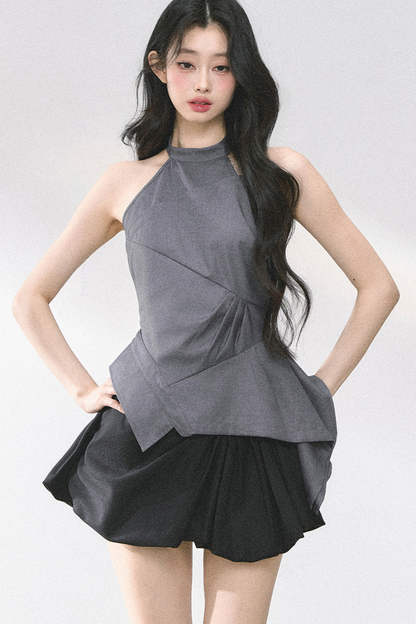 フレンチホットティーホルターネックトップス