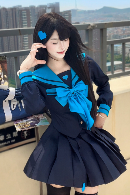 アニメーションヒロインセーラートップス＋プリーツスカート＋レッグカバー