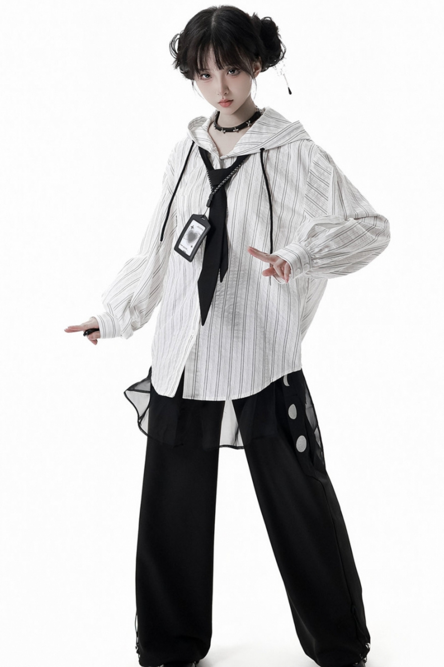 ストライプカップルガールフレンドチャイナセットアップ