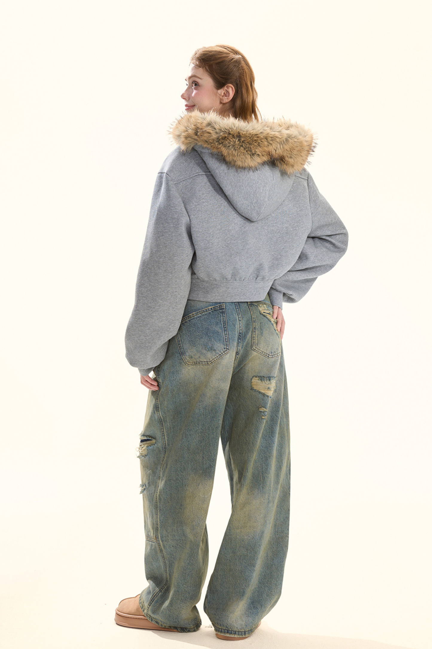 ファーフーデッドダウンジャケット