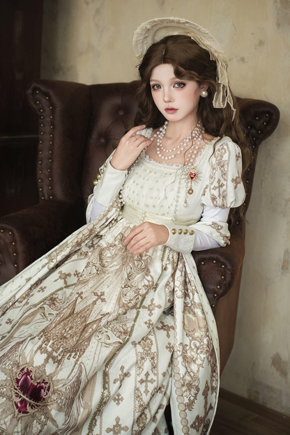 Elegantes Lolita-Kleid + Schal + Halskette