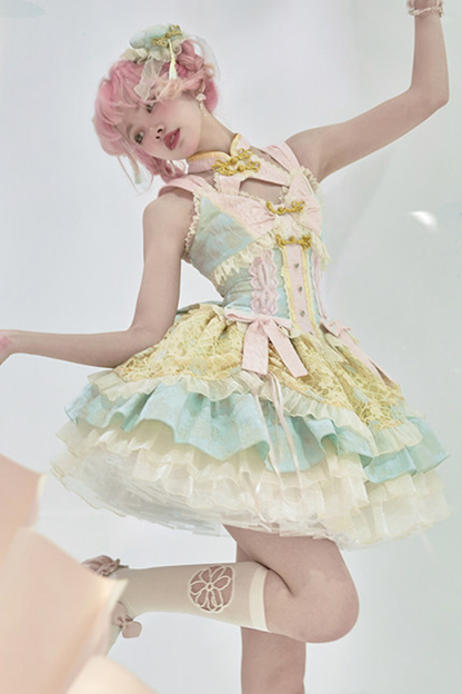 Chinese Sweet Jumper Skirt + Shawl