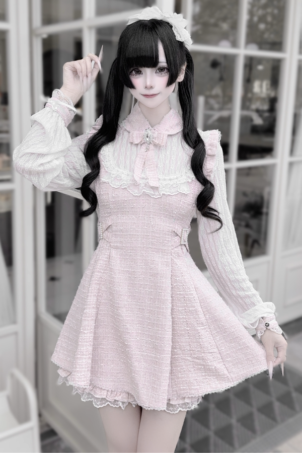 ツイードスイートドレス+ショートパンツ