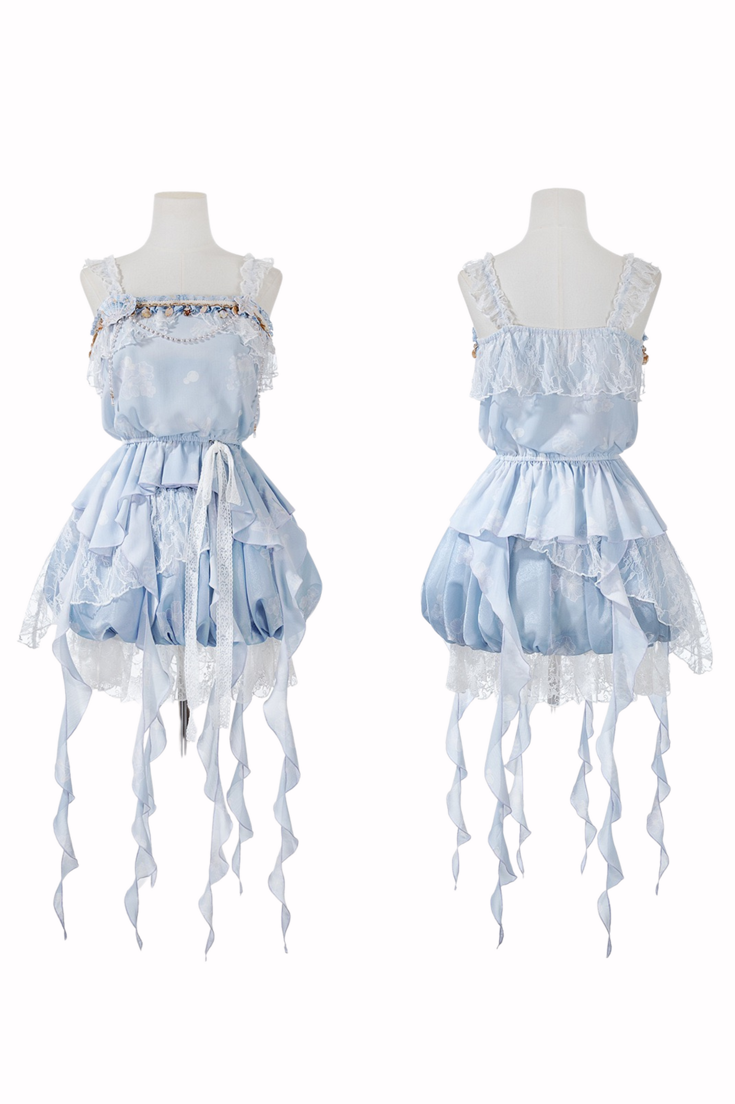 アイスブルースイートキャミソール+バルーンスカート