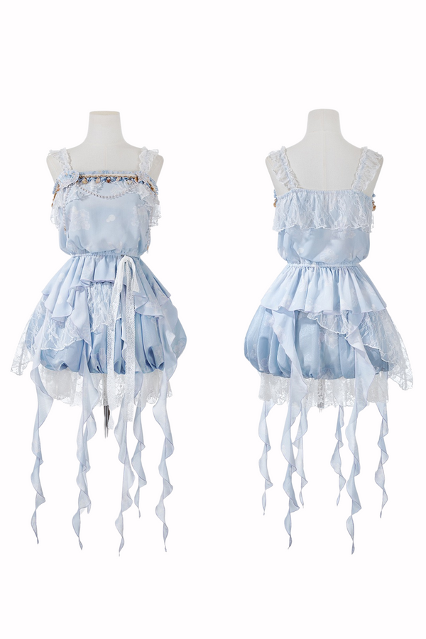 アイスブルースイートキャミソール+バルーンスカート