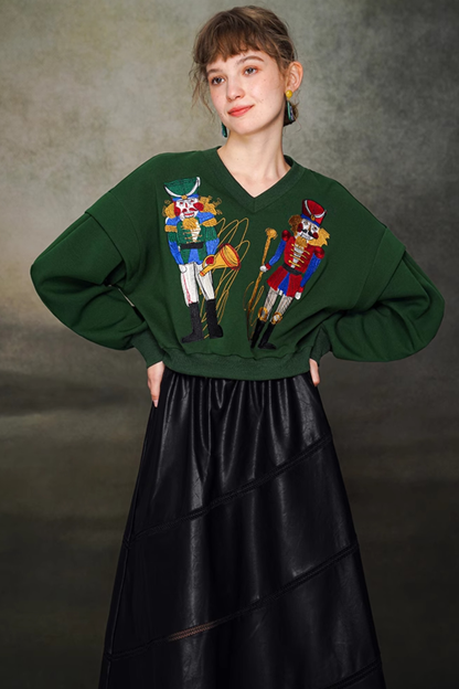 Retro Toy Wide V-Neck Top