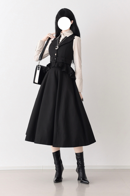 Umbrella Vintage Style Trailing Vest + Long Skirt + Short Skirt