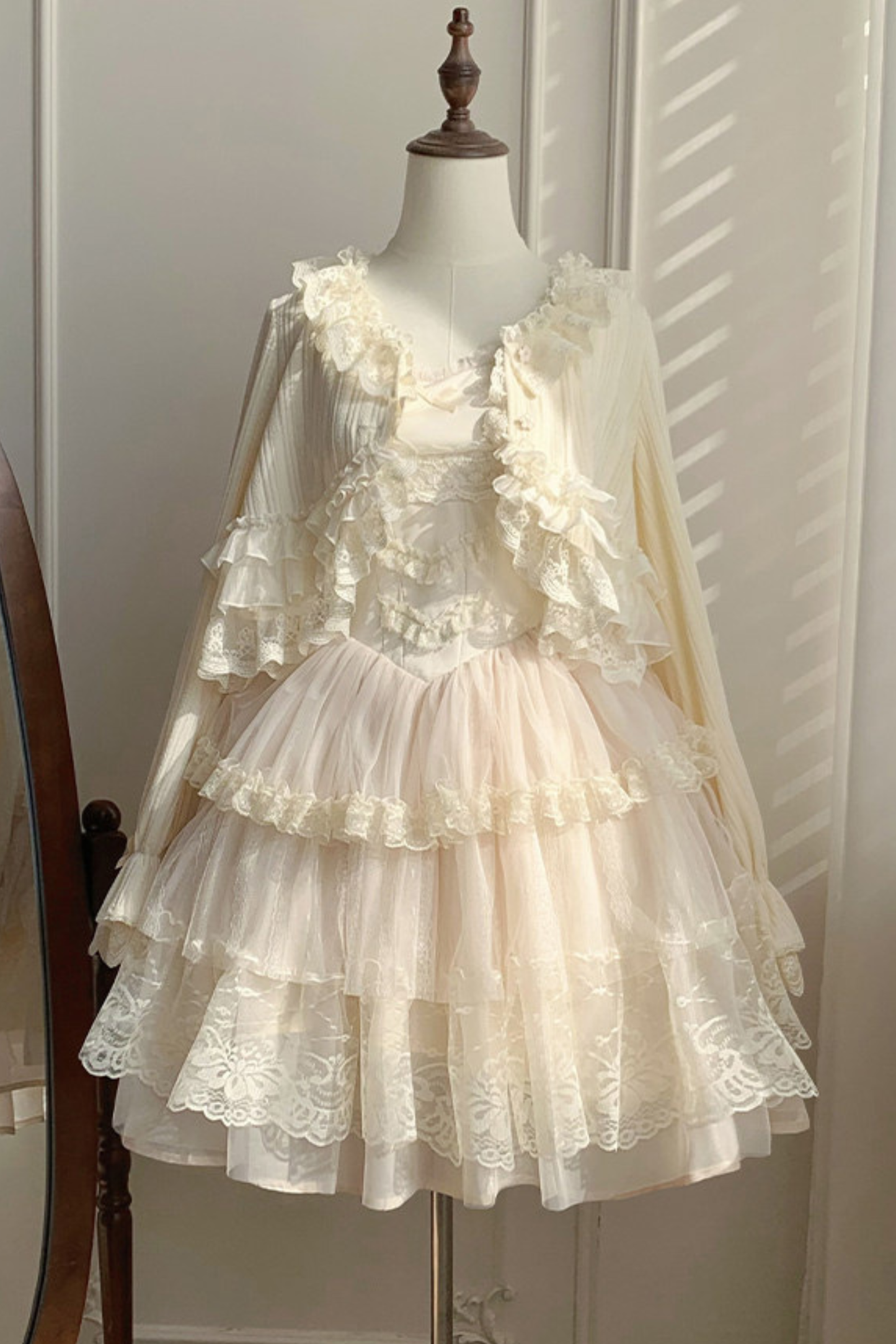 レーストリムニットカーディガン