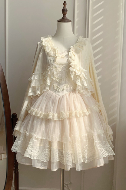 レーストリムニットカーディガン