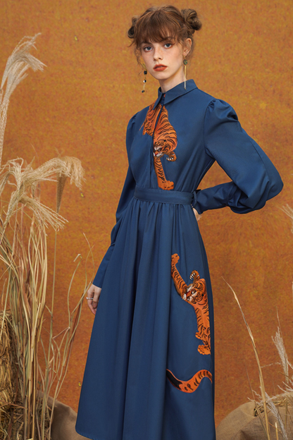 フレンチヴィンテージタイガーワンピース