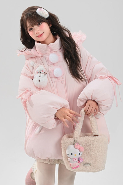 ベイビーレースフードダウンジャケット