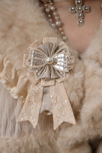 ナイトパーティーゴシックファーショール+ハット+ブローチ