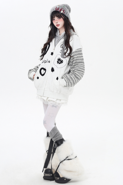 アメリカンボーダーアームルーズフードパーカー