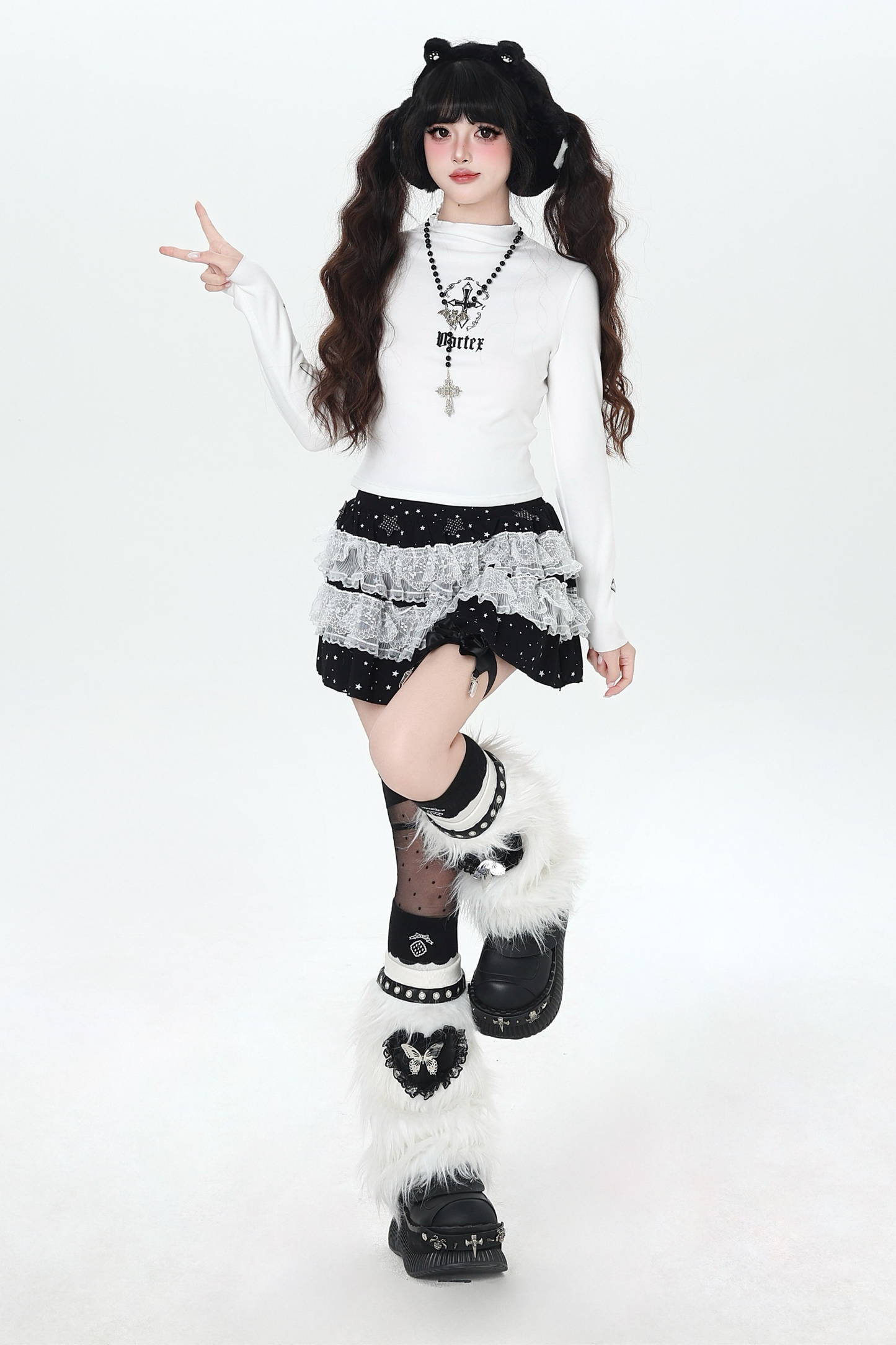 クロススリムタートルネックトップス