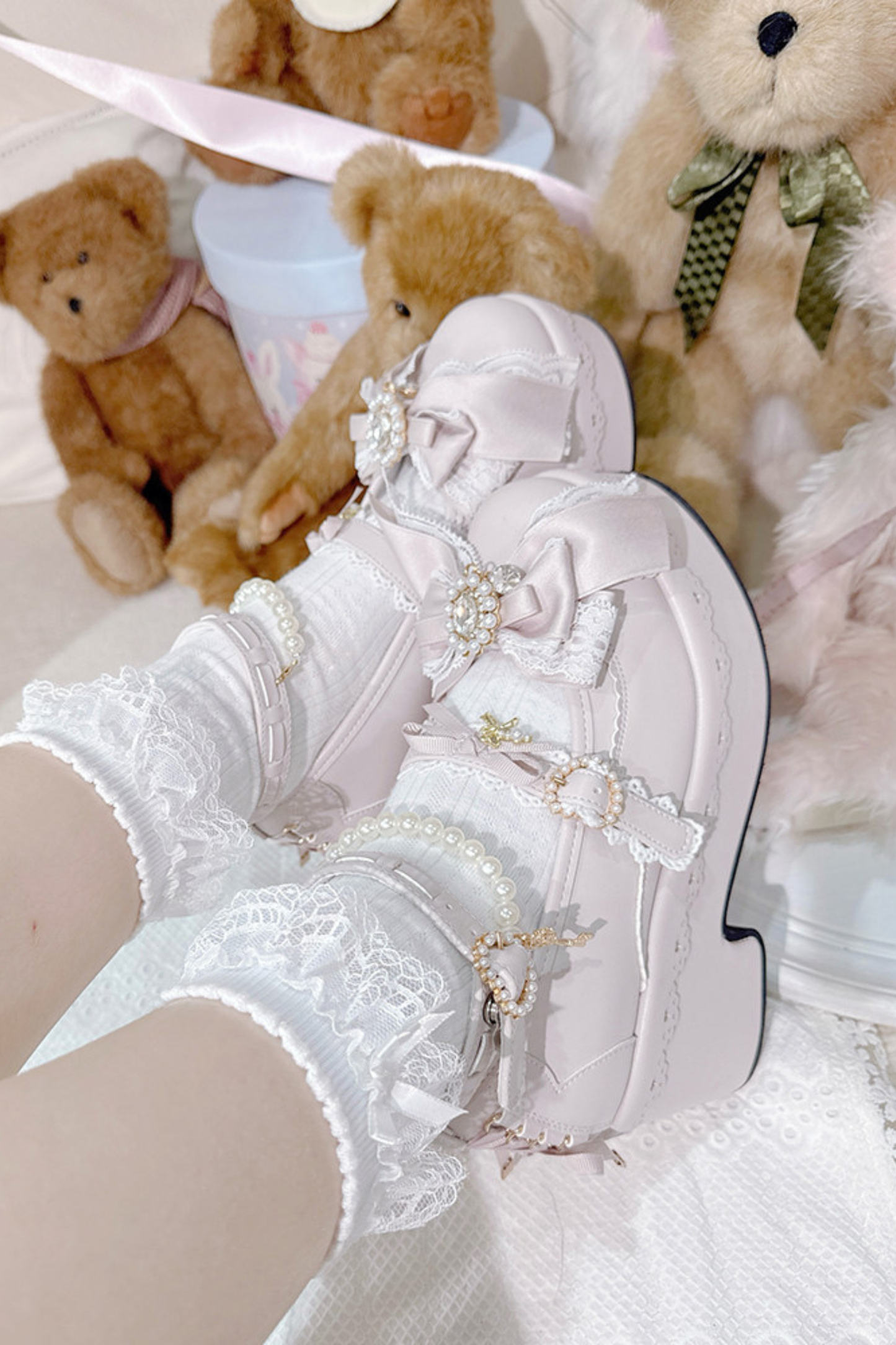 Chaussures à lacets au style doux et féminin
