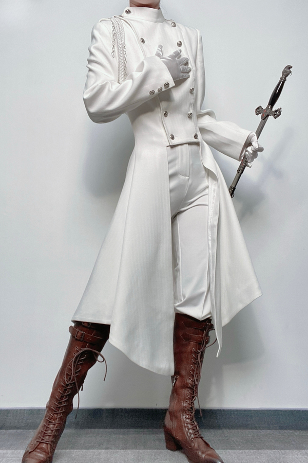 【12月29日予約締切】エターナルナイトプリンスダブルブレストゴシックロングテールコート＋ショルダーチェーンアクセサリー