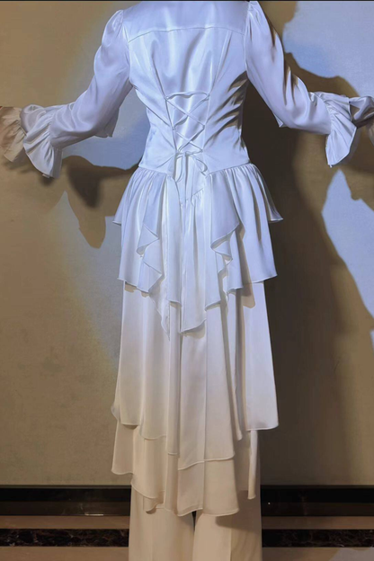 トレイリングショールプリンスアウトフィットゴシックトップス