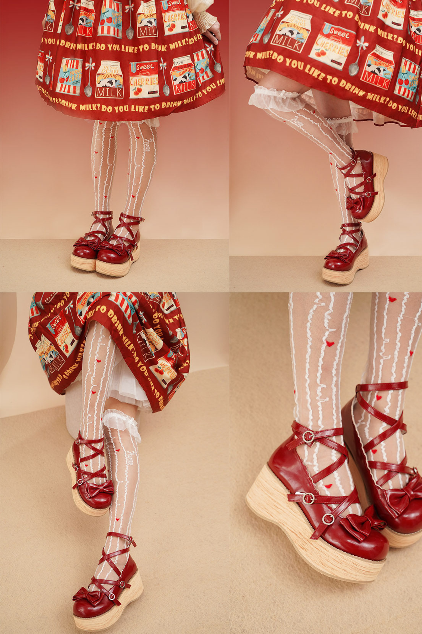 リボンフラットロリータシューズ