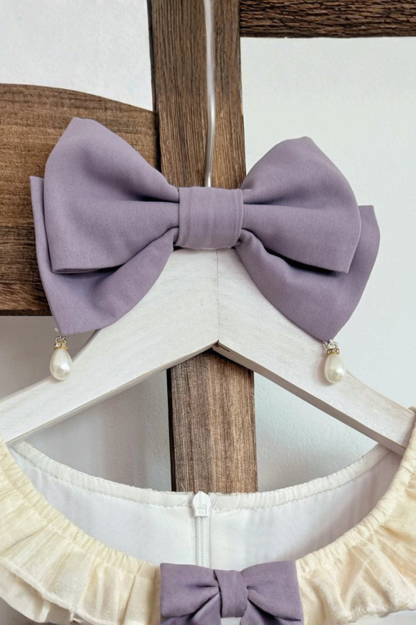 [Précommande] Robe Lolita à rayures + clip à ruban