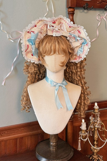 [Pre-order Deadline: July 8] Strawberry Series Bonnet + Ribbon Headband