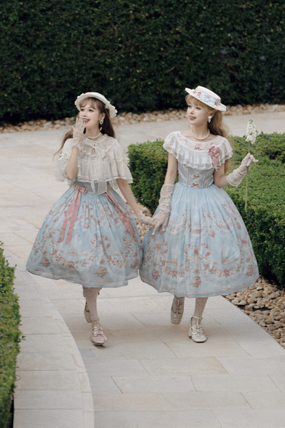 Vilandry Garden Off-Shoulder Dress + Jumper Skirt + Cape