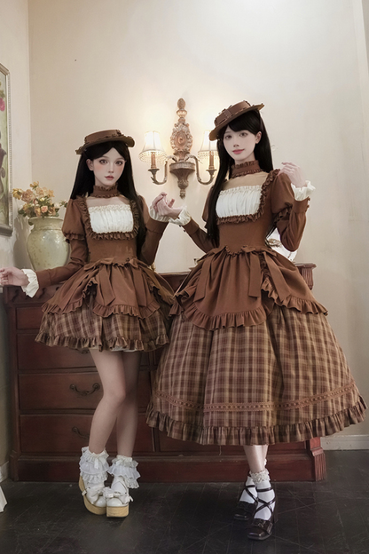 スイートチェックドールドレス＋2WAYリボン＋リボン＋ハット