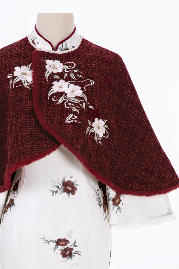 Retro Flower Chinese Dress + Cloak