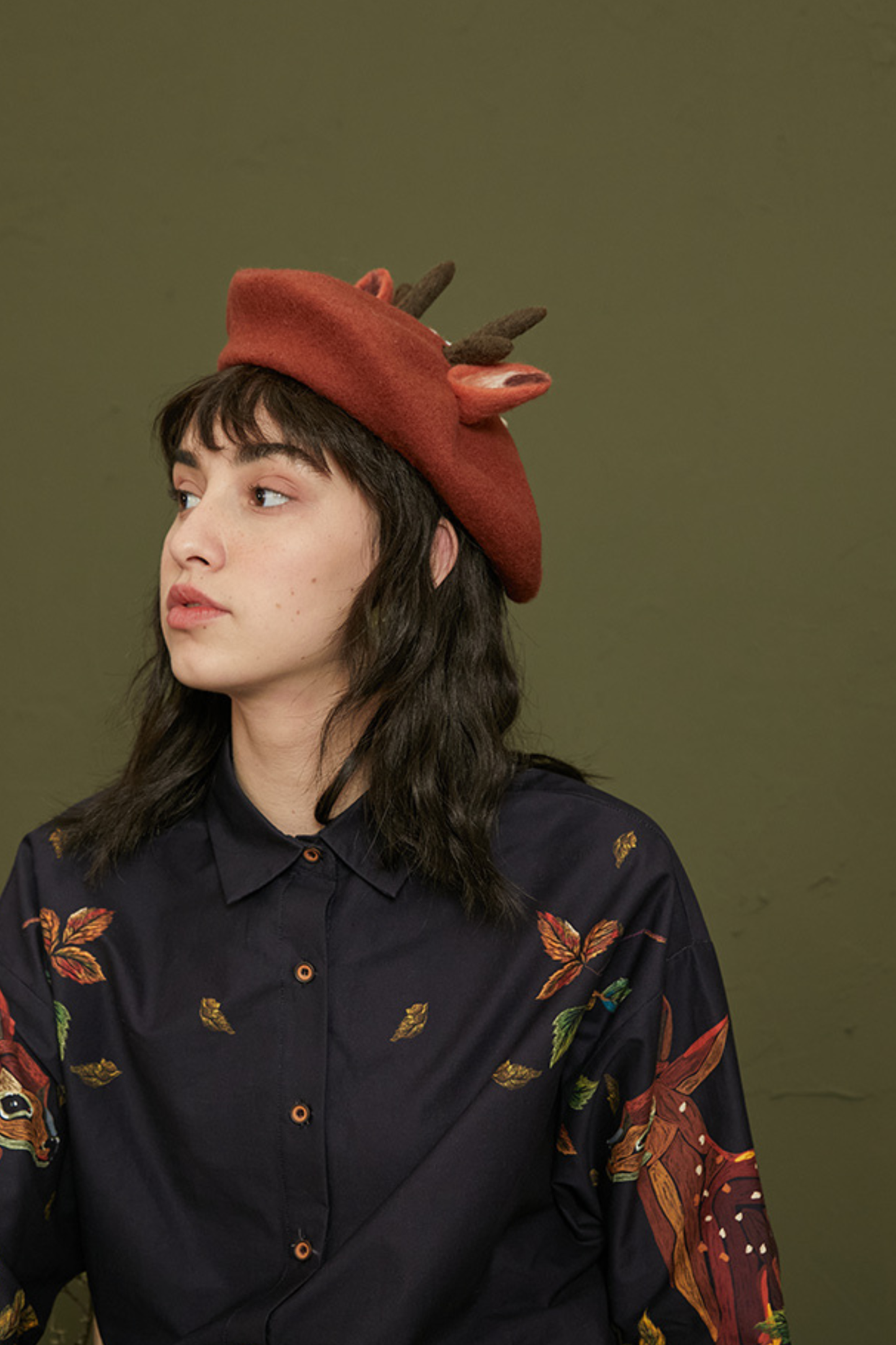 Elegant Fawn Print Shirt