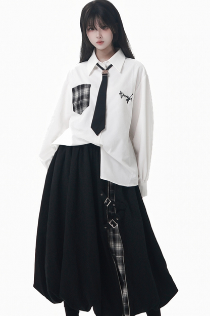 モードダークジャケット+シャツ+ロングスカート+ショートスカート