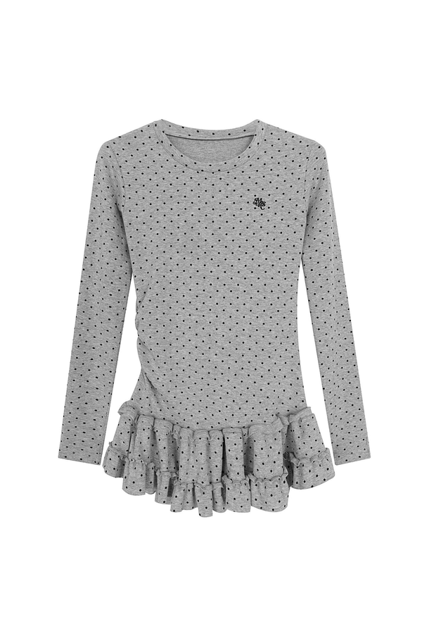 Gepunktetes Slim Rüschen-Top