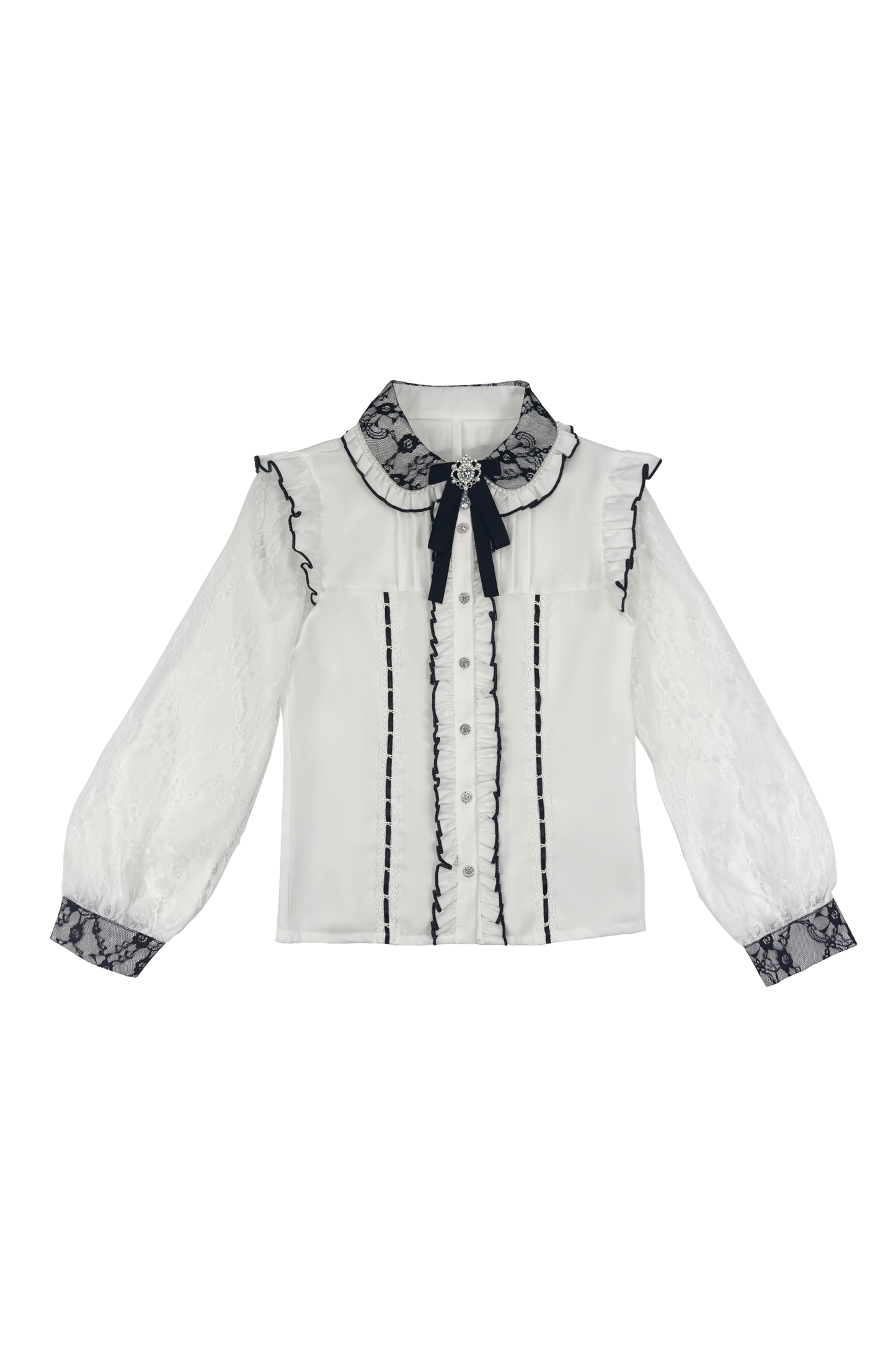 Lace Ruffle Fleece Shirt
