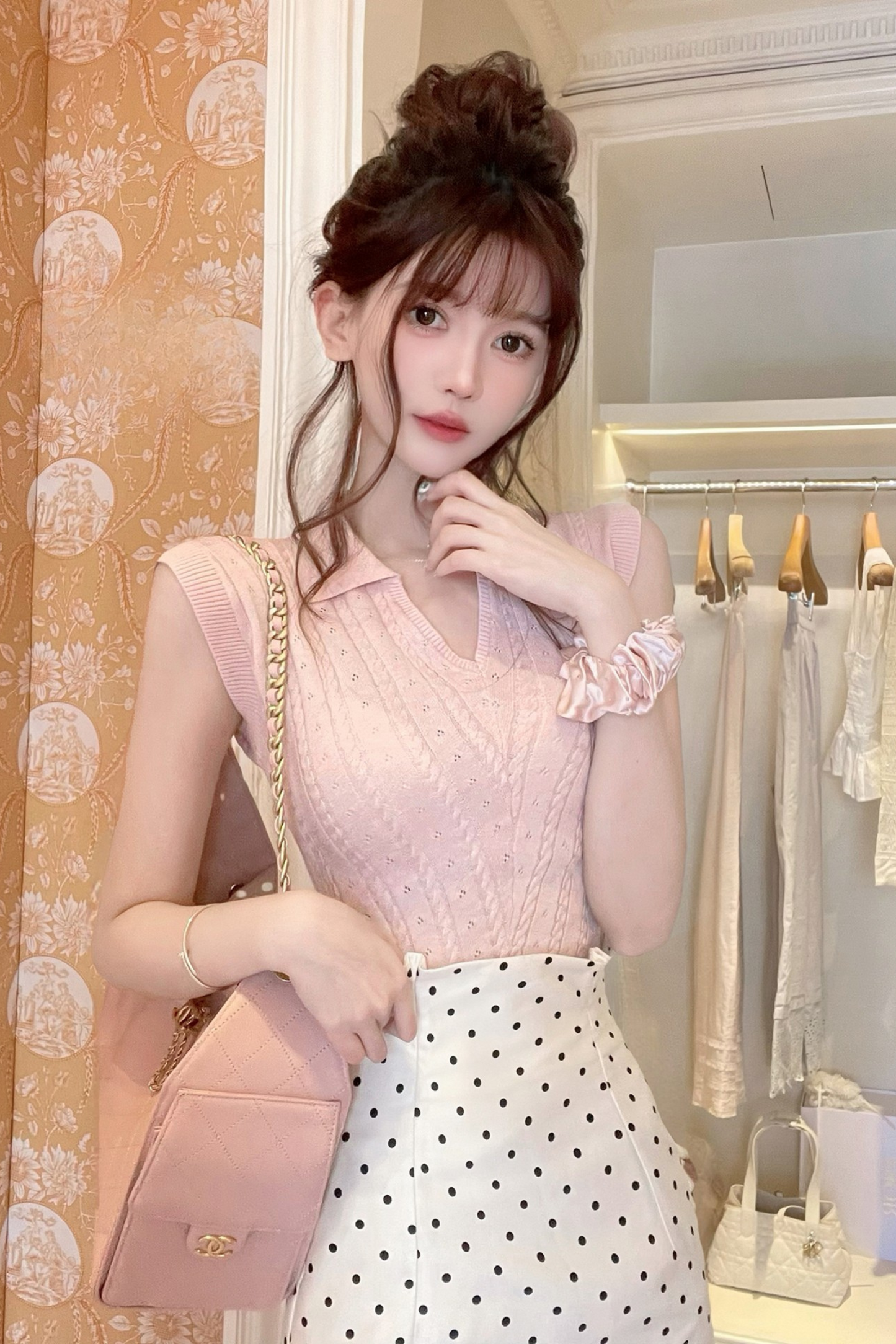 Polo Neck Sleeveless Top