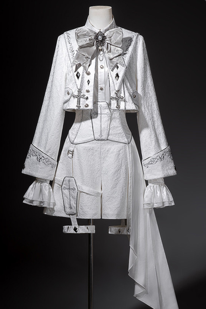 궁정 왕자 퓨어 재킷 + 페이크 칼라 + 셔츠 + 바지