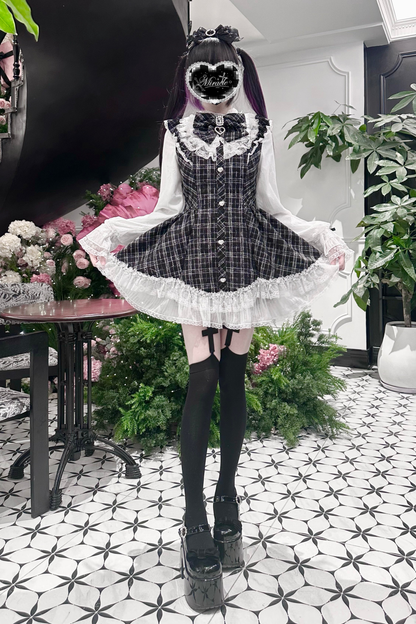 Lace Check Dress + Pants