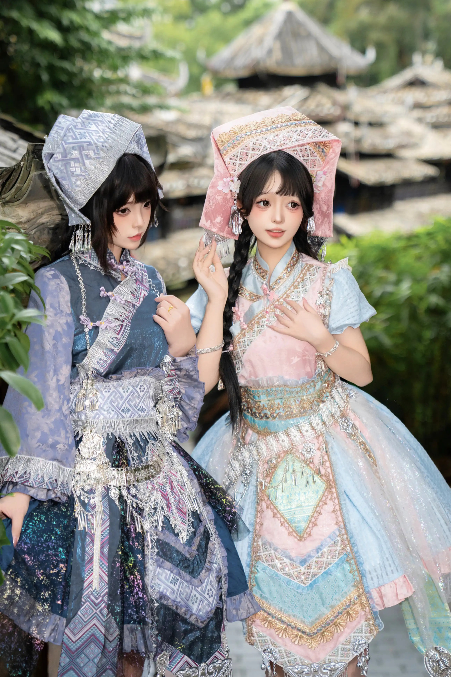 【12月16日予約締切】エスニックロリータツインコーデパフスリーブドレスセット＋ベルスリーブドレスセット