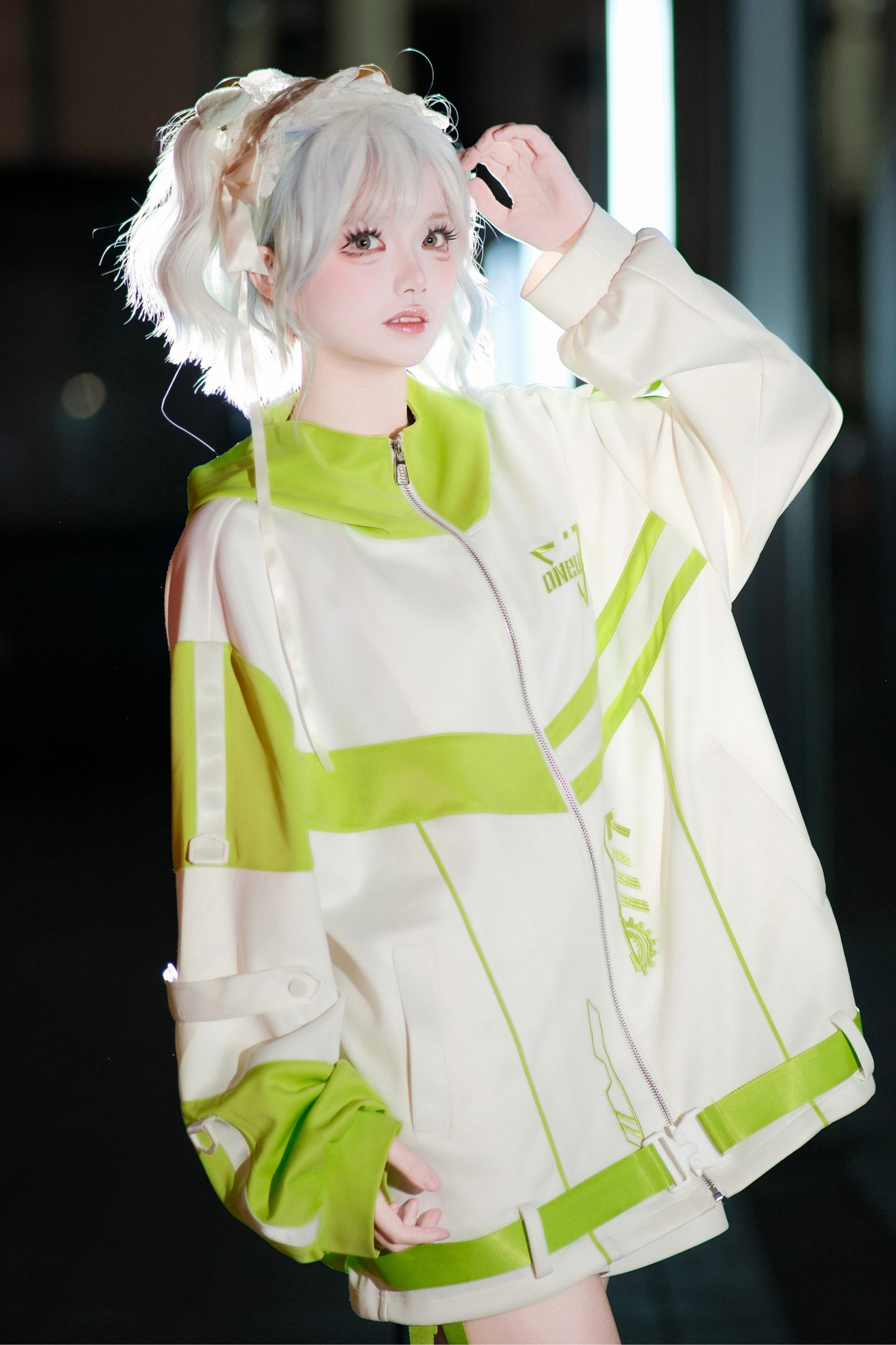 サイバーサブカルジャージジャケット+ショートパンツ+レッグカバー