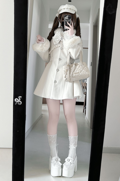 リボンウエストマークフレアコート