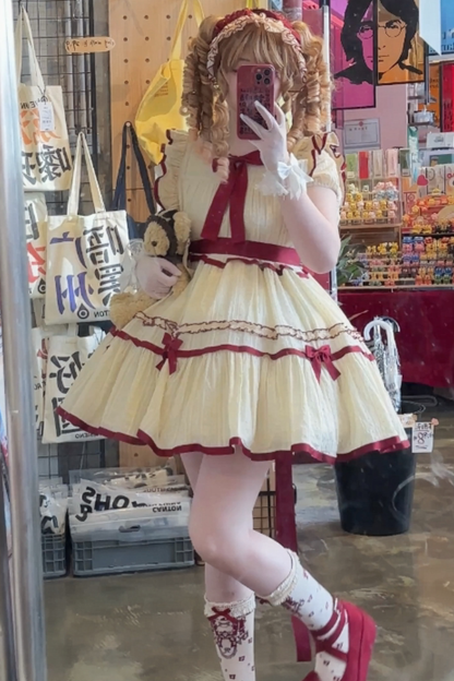 ミルクジャカードロリータドレス